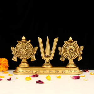 Brass Shanku Chakra 4 Inch Handcrafted Vishnu Symbol