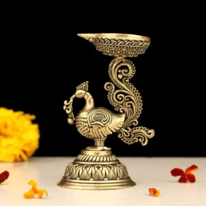 Premium Brass Bird Deepak 5 Inch Traditional Handcrafted Oil Lamp
