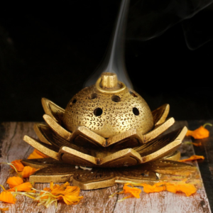 Handcrafted Brass Kamal Dhuni 3 Inch for Pooja and Incense Burning