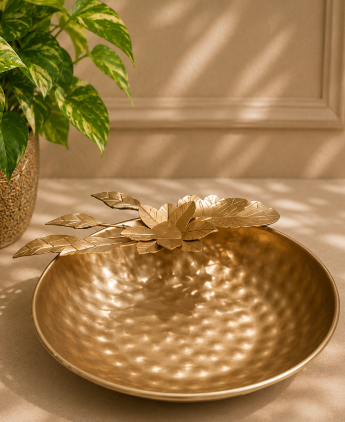 Metal Urli Bowl 8 Inch for Floating Flowers and Home Decoration