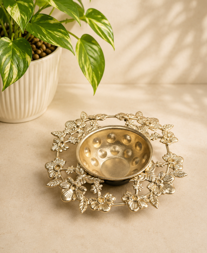 Metal Rose Urli 4.5 Inch Decorative Bowl for Return Gifts & Home Décor