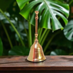4 Inch Pure Brass Pooja Bell for Temple and Home Use
