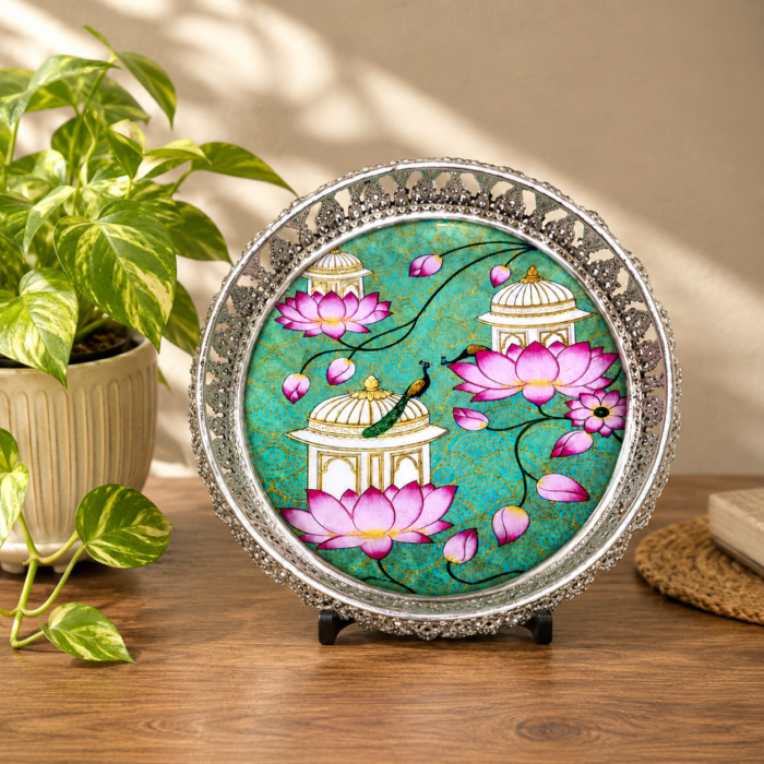 German Silver Metal Tray 8 Inch for Return Gift & Home Décor