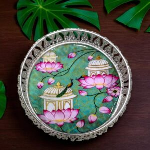 German Silver Metal Tray 8 Inch for Return Gift & Home Décor