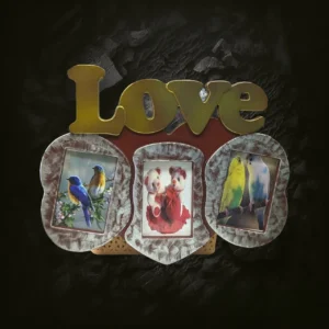 Love Theme Plastic Wall Hanging Photo Frame – Romantic Couple Gift and Home Decoration