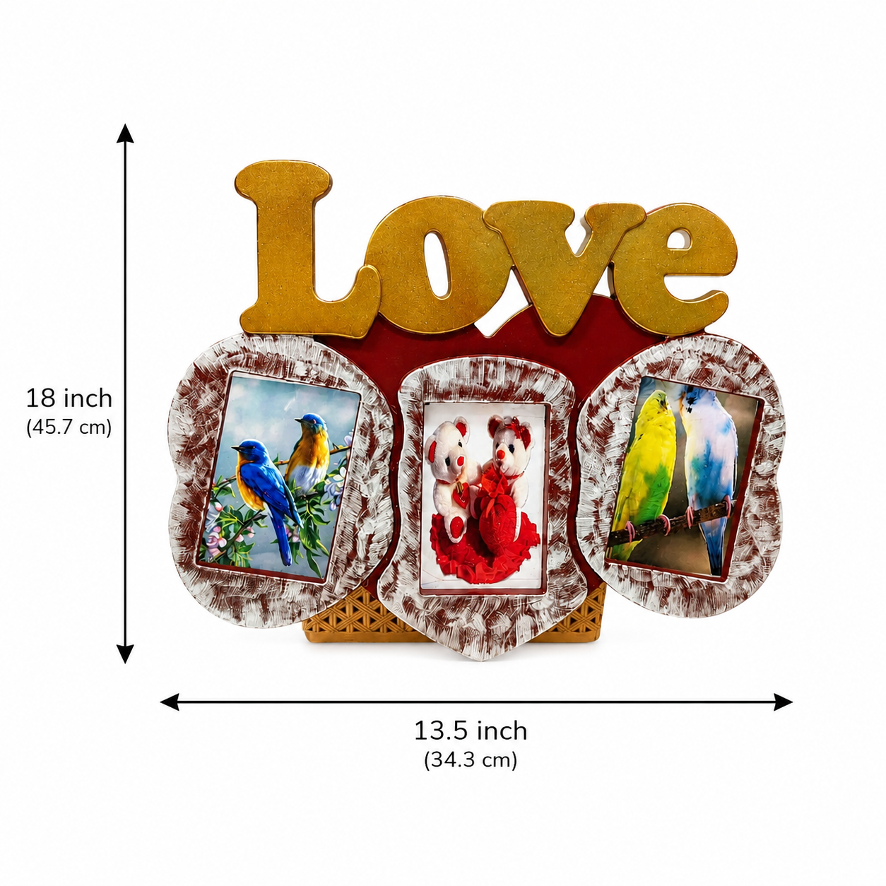 Love Theme Plastic Wall Hanging Photo Frame – Romantic Couple Gift and Home Decoration