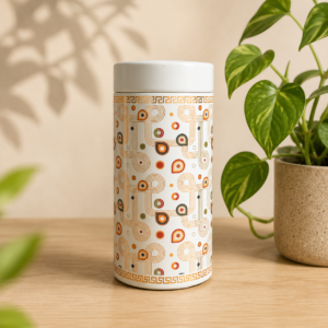 Elegant White 6 Inch Air Tight Tin Box for Return Gifting