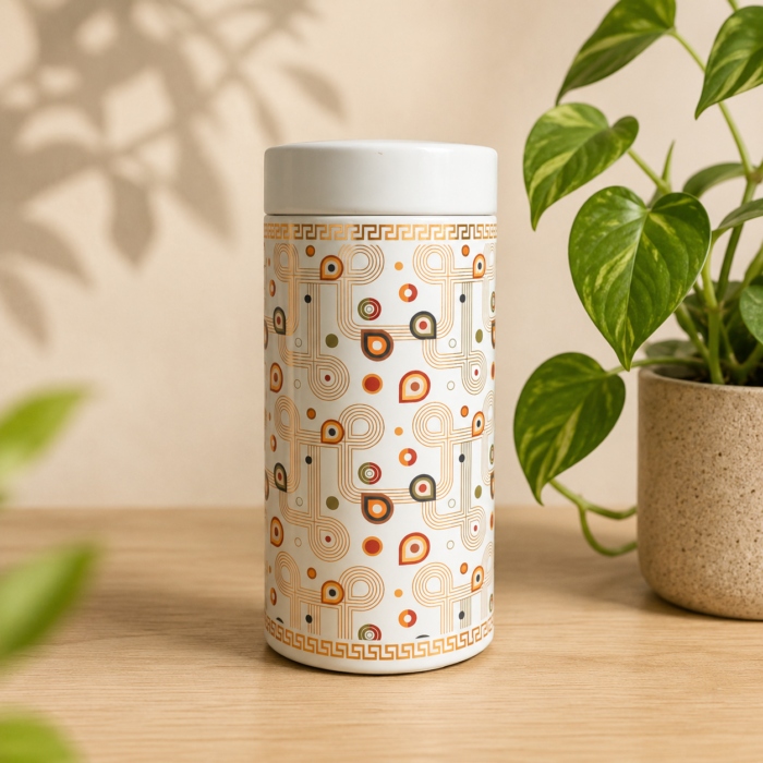 Elegant White 6 Inch Air Tight Tin Box for Return Gifting