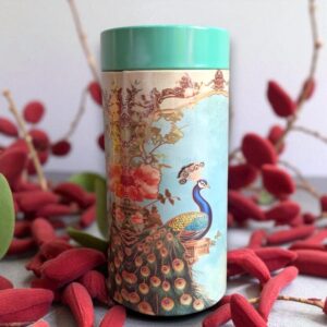 Elegant Peacock Printed 6 Inch Air Tight Tin Box for Return Gifting