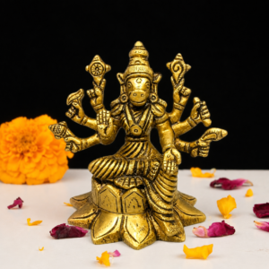 Brass Coated Varahi Amman Statue 4 Inch – Gold Finish Brass Idol for Pooja & Temple