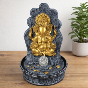 Ganesh water fountain with LED crystal ball indoor home decor vastu fountain