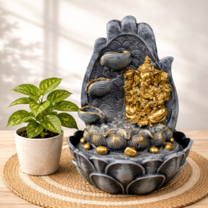 Ganesh water fountain with LED light indoor home decor vastu fountain