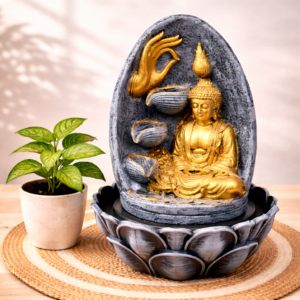 Buddha LED water fountain indoor tabletop meditation home decor vastu fountain