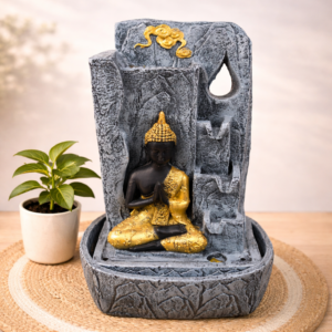 Buddha water fountain with LED light indoor home decor and gifting item