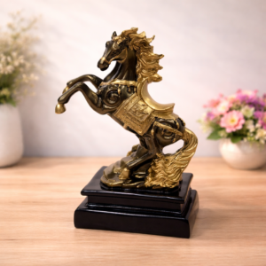green and gold horse statue for home decor vastu horse figurine