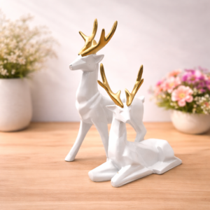 white deer pair showpiece for home decor aesthetic couple figurine