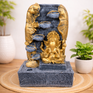 Ganesha water fountain with LED light for home decor vastu tabletop fountain