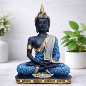 Blue Buddha idol for home decor calm peaceful meditation statue gift item