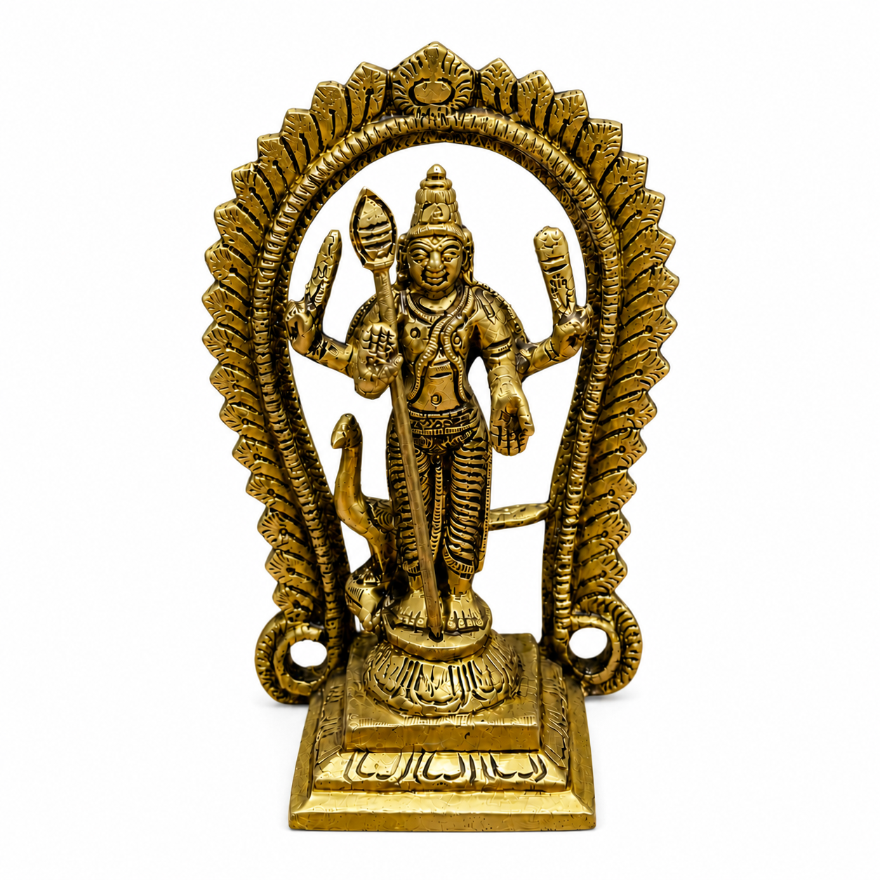 Brass Murugan Idol with Vel for home decor and gifting