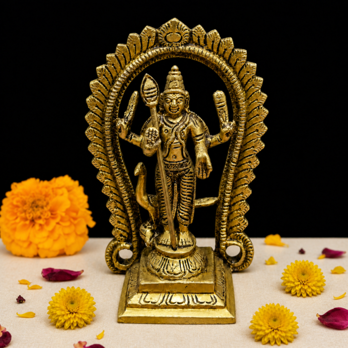 Brass Murugan Idol with Vel for home decor and gifting