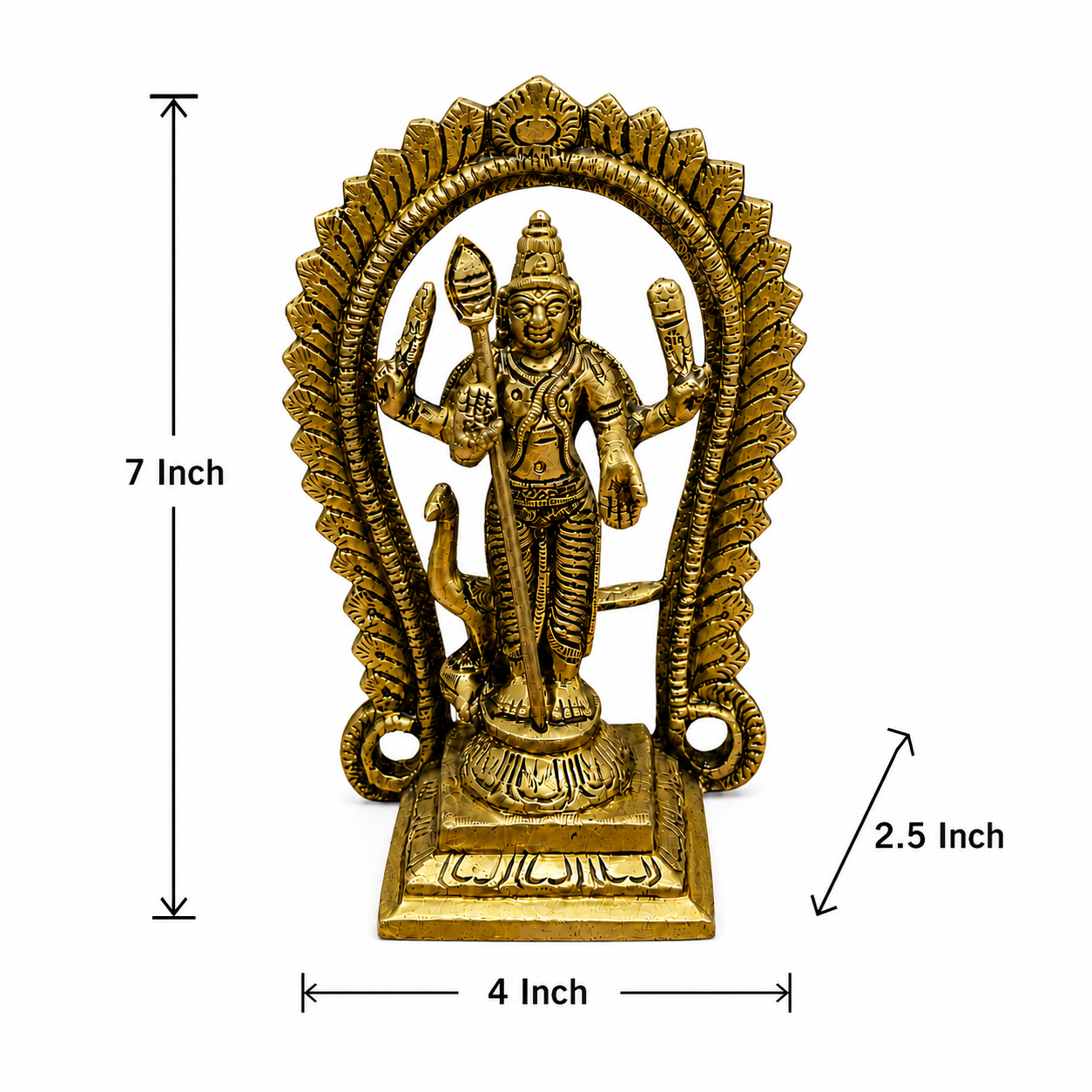 Brass Murugan Idol with Vel for home decor and gifting