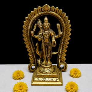 Brass Murugan idol with Vel for pooja room, vastu home decor and gifting