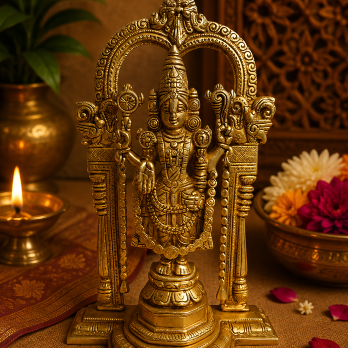 Brass Balaji big size Lord Venkateswara statue for home pooja room